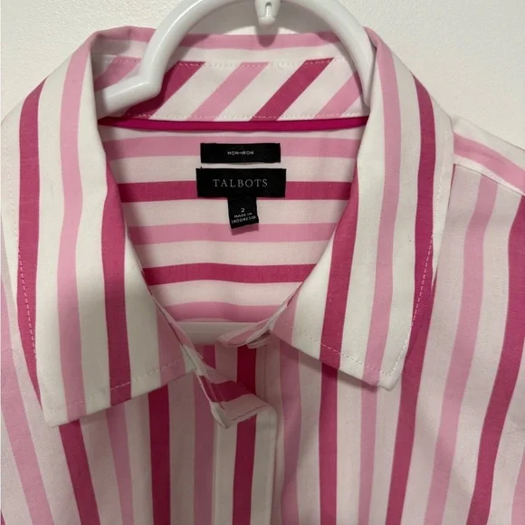 Talbots Pink and White Striped Shirt - Picture 2 of 4